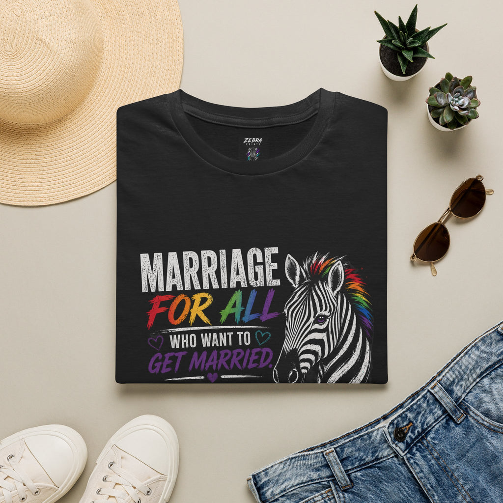 Marriage For All Zebra T-Shirt — LGBTQ+ Pride Equal Marriage Tee