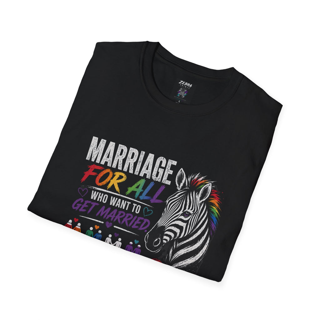 Marriage For All Zebra T-Shirt — LGBTQ+ Pride Equal Marriage Tee