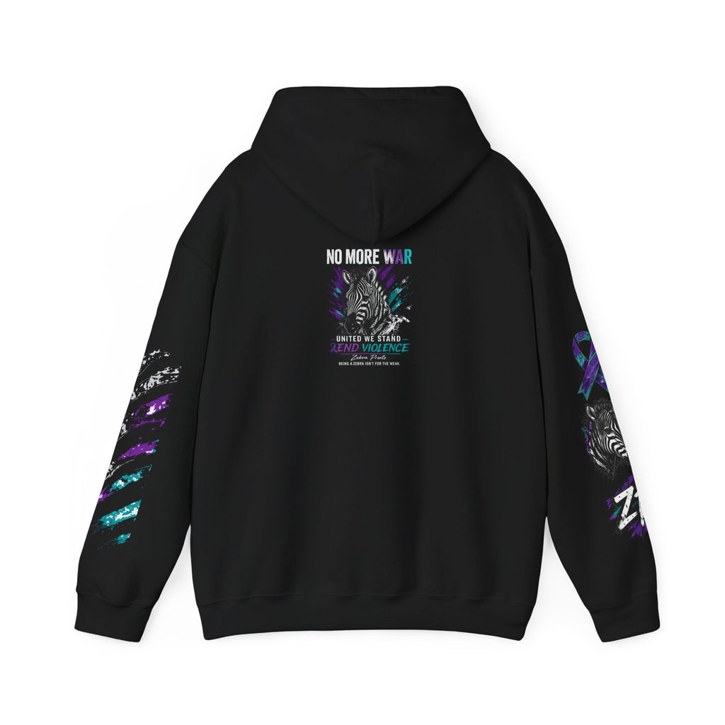 Zebra Prints “No More War” Hoodie – United We Stand | End Violence Streetwear