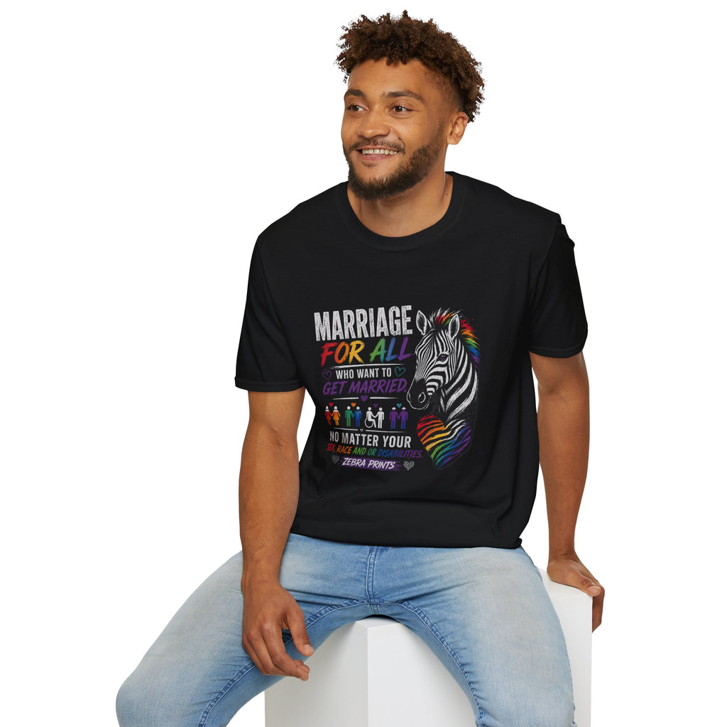 Marriage For All Zebra T-Shirt — LGBTQ+ Pride Equal Marriage Tee