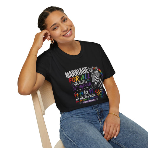 Marriage For All Zebra T-Shirt — LGBTQ+ Pride Equal Marriage Tee