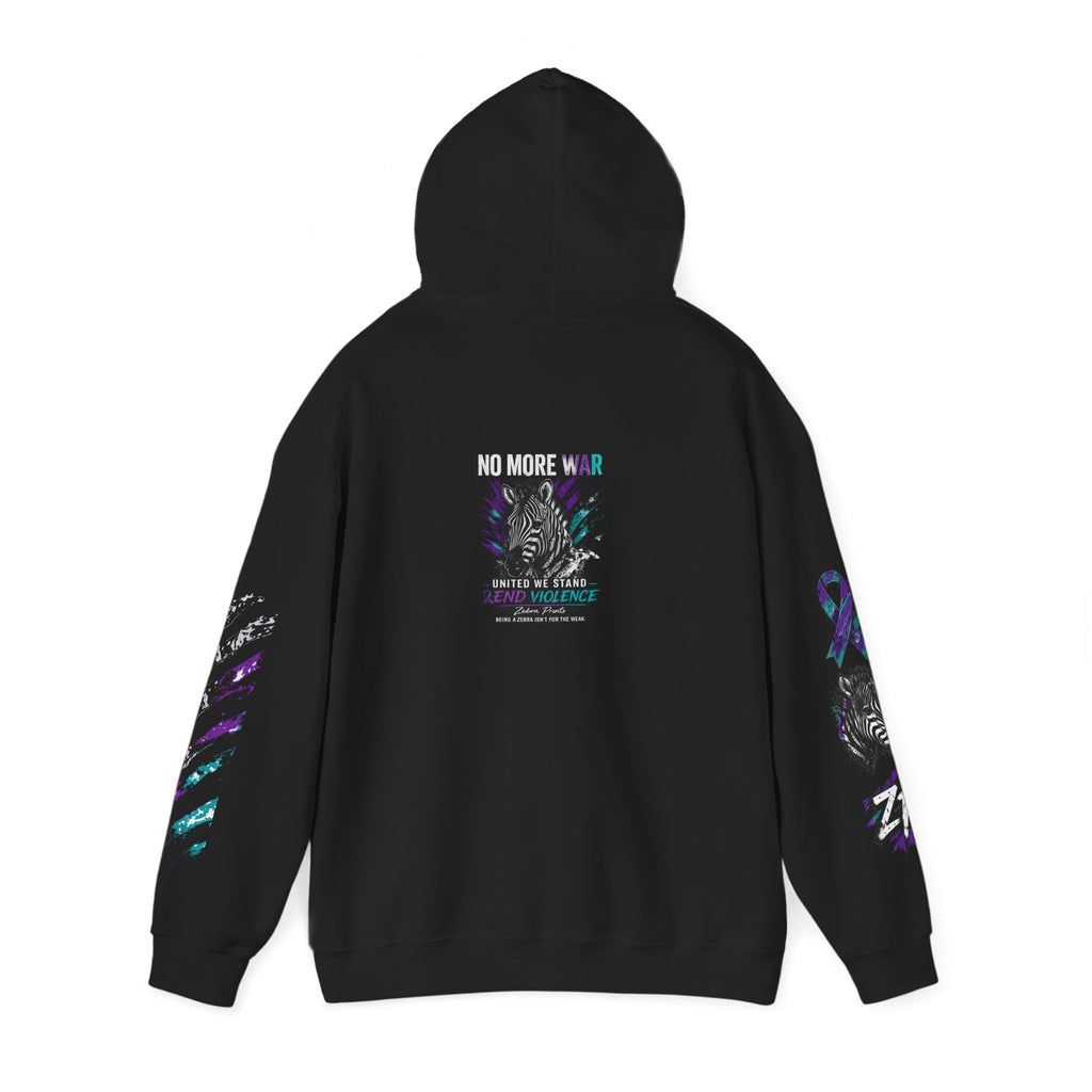 Zebra Prints “No More War” Hoodie – United We Stand | End Violence Streetwear