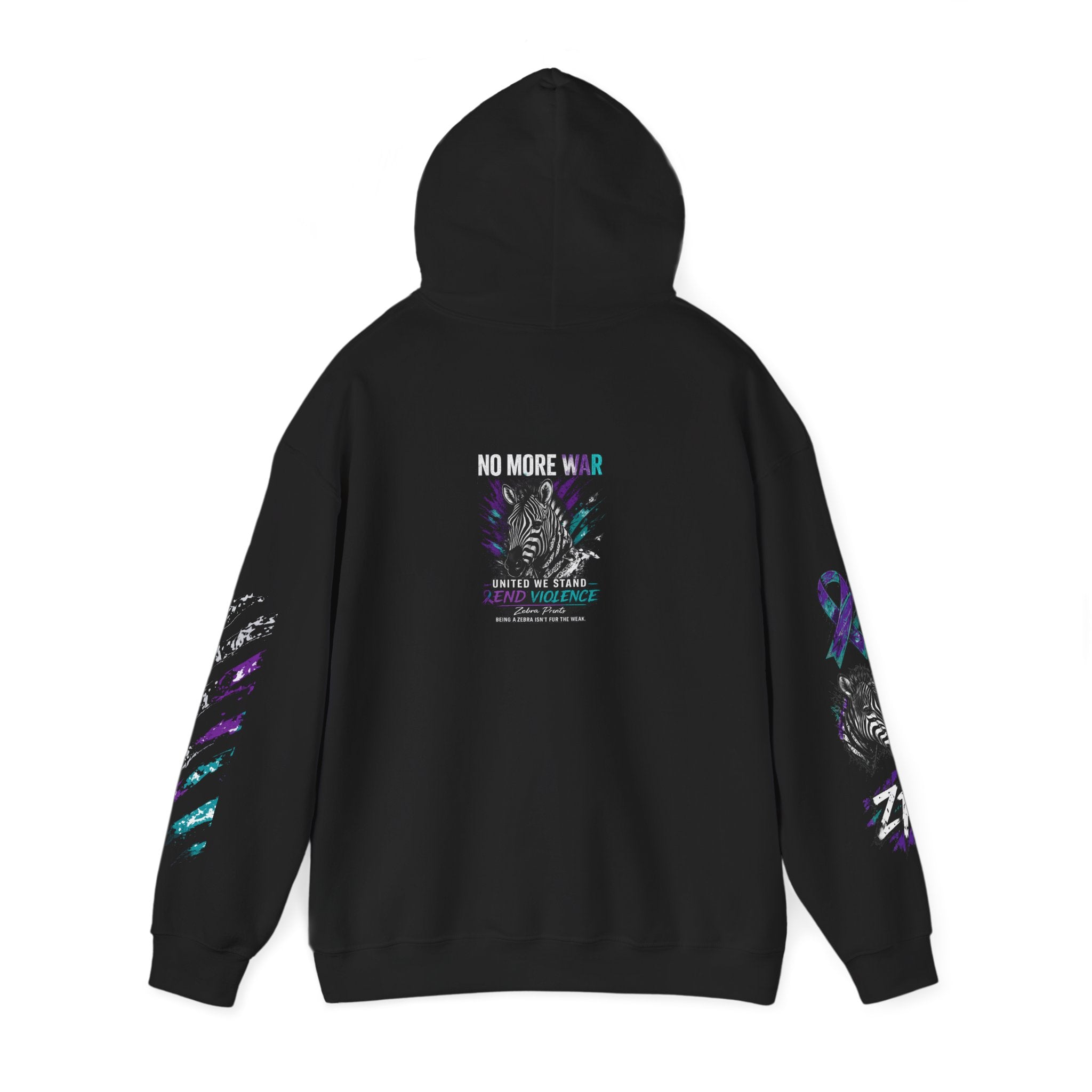 Zebra Prints “No More War” Hoodie – United We Stand | End Violence Streetwear