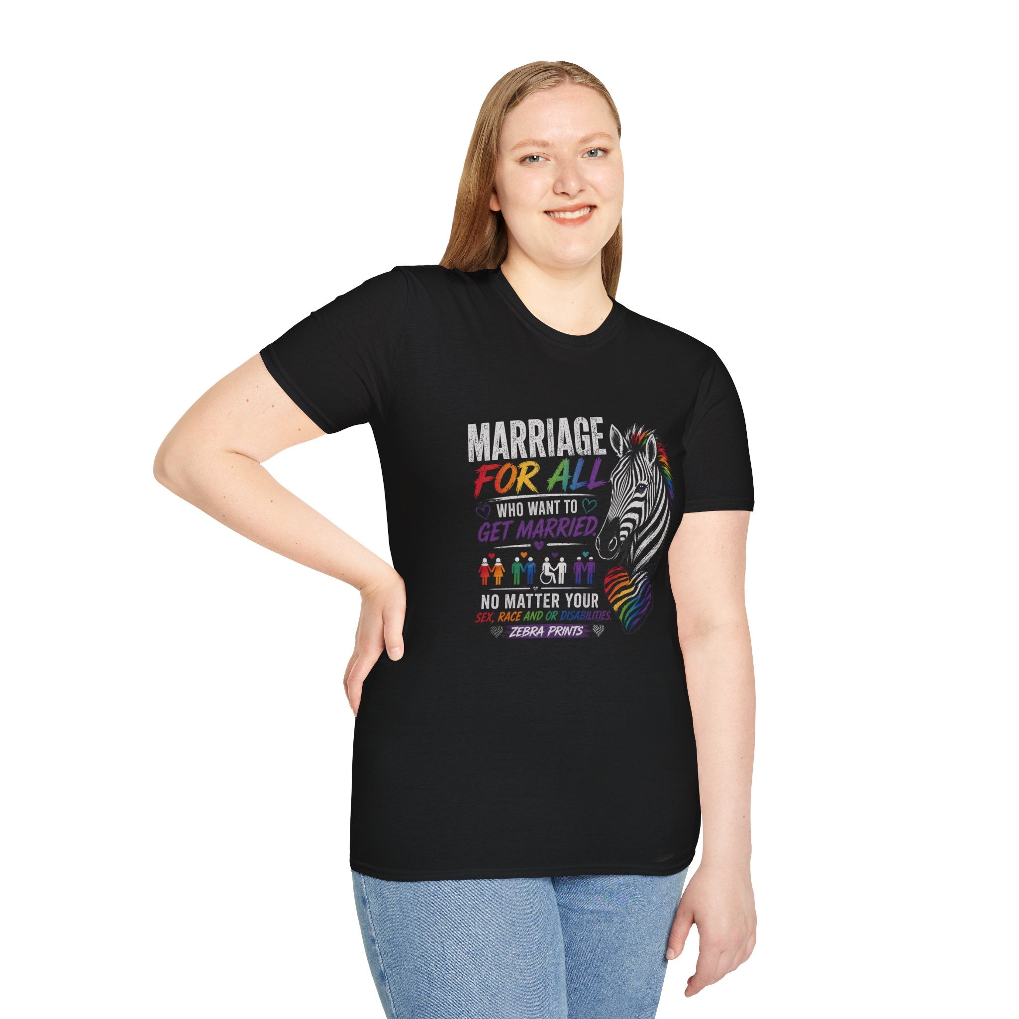 Marriage For All Zebra T-Shirt — LGBTQ+ Pride Equal Marriage Tee
